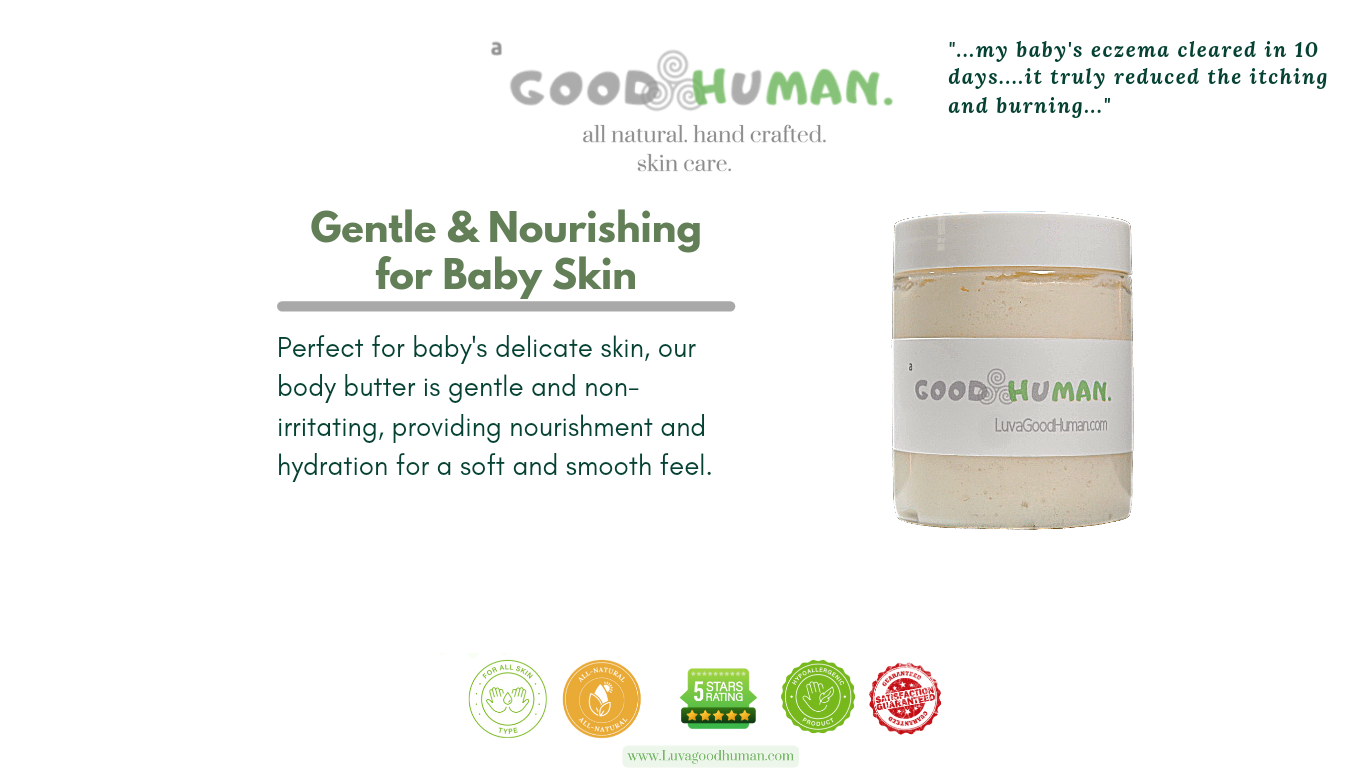 a Good Human - Signature Hand-Crafted "Body Glow" Body Butter - New Larger 8oz Jar!!!