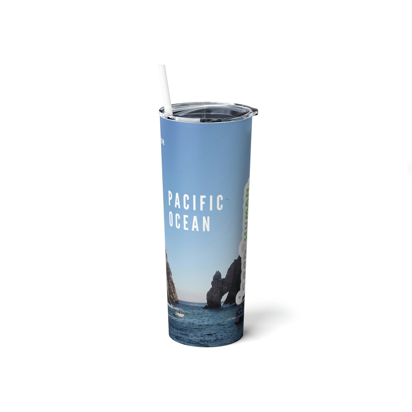 a Good Human - The Pacific Collection Skinny Steel Tumbler with Straw, 20oz