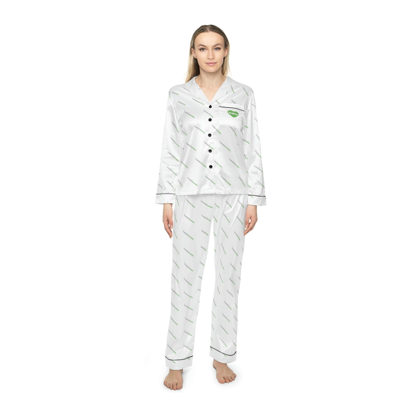 a Good Human - Logo -Women's Satin Pajamas